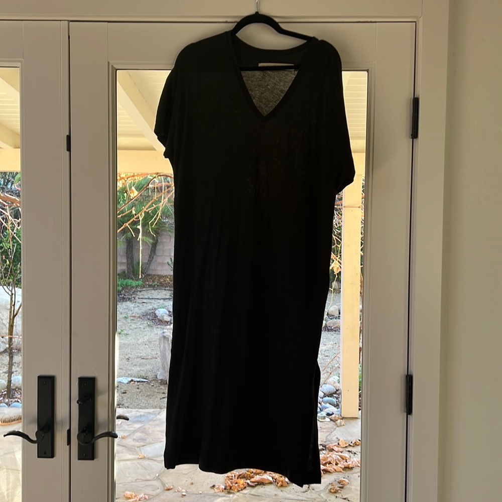 Raquel Allegra Black Cotton Tshirt Dress size 1=Small